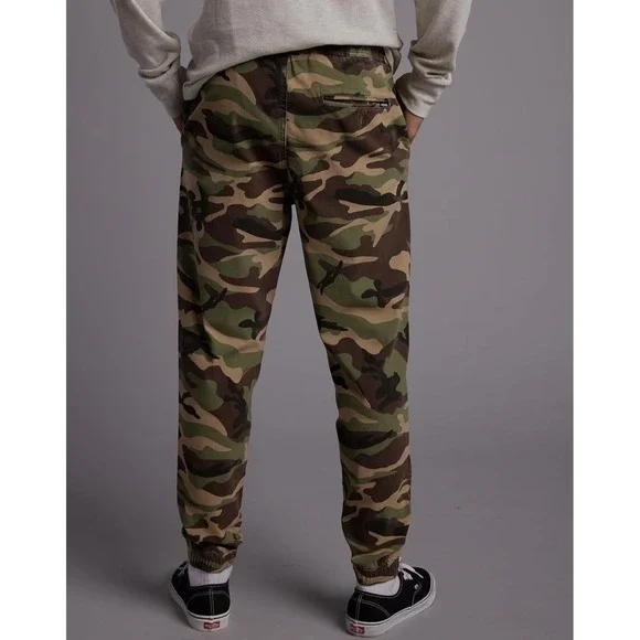 RSQ Men Camouflage Twill Jogger Pants Size M Elastic Waist Drawstring - Picture 2 of 4